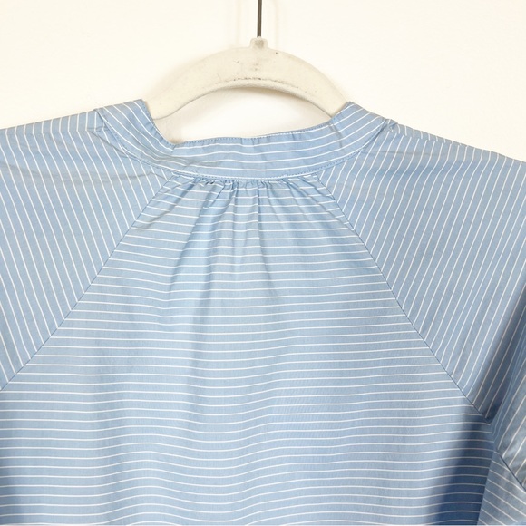 Madewell Striped Tie Sleeve Popover Top Blue & White Size XS - Picture 6 of 11